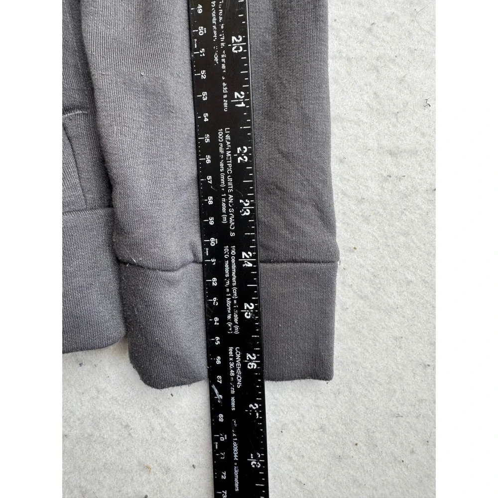 Adidas Mens Medium Grey Fleece Pullover Hoodie Zippered Chest Pocket Sweatshirt